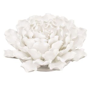 Handmade Cream Ceramic <b>Flower</b> <b>Wall</b> Decor Accent D7.3x2.8 As a Stylish <b>Wall</b> Decal - Product Image 3