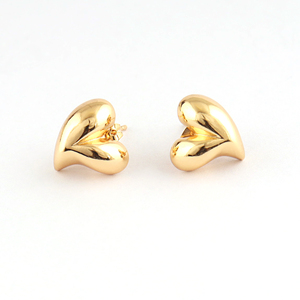 Wholesale minimalist jewelry 18k gold plated love heart stud <b>earrings</b> trendy simple for women girls anti tarnish dainty studs - Product Image 2