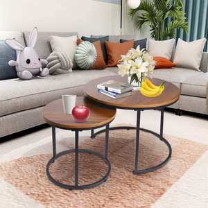 Mesa de Centro de Mármol Sintético, Mesas Auxiliares Modernas para Sala de Estar, Mesas Laterales para Espacios Pequeños - Product Image 2