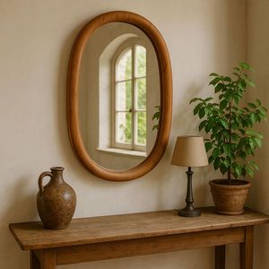 Cadre de miroir en bois naturel pour les intérieurs de la maison, cadre en bois artisanal élégant pour miroirs muraux, miroirs de maquillage et décoration - Product Image 5