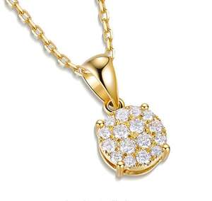 Collar de Lujo para Mujer ZAWO HOUSE con Colgante de Moissanita VVS1, Corte Brillante Redondo, Plata 925 y Engaste de Garra - Product Image 4