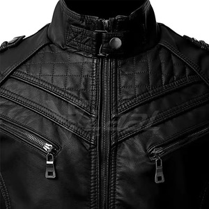 Veste d'hiver pour homme en cuir, design classique, doublure douce, finition durable, style moderne, pour un look tendance. - Product Image 5