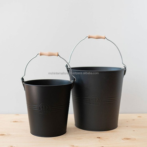 Pots de fleurs suspendus en métal galvanisé seau Vase de style côtier avec poignée en corde décoration murale vintage jardinières de jardin - Product Image 4