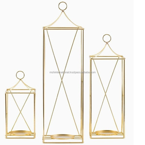 Vintage Mini Metal Glass Candlestick Wedding <b>Lanterns</b> for Home Tabletop Outdoor Decor - Product Image 3