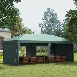 Tenda Pop-up Verde 3x6 Metri con 4 Pareti Laterali Rimovibili, Gazebo per Matrimoni ed Eventi con Borsa per il Trasporto - Product Image 2