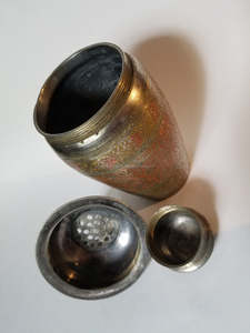 Shaker à cocktail 6 en laiton argenté gravé à la main, design unique, qualité supérieure pour les barmans, approvisionnement en boissons en gros - Product Image 4