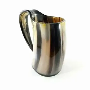 Verre à bière rustique artisanal en corne de Viking authentique de la culture nordique pour bars et événements – Idéal pour les fêtes et réceptions - Product Image 4
