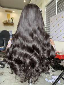 วิกผมมนุษย์ผ้าลูกไม้ด้านหน้าเป็นลอนสีธรรมชาติผสมสี - Product Image 2