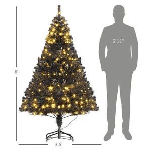 Albero di Natale Artificiale Realistico 180cm (6ft) in PVC Effetto Neve, Pre-Illuminato, Pieghevole, Alta Qualità, per Esterni, Personalizzabile, in Plastica - Product Image 4