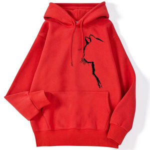 Sudadera Larga Informal de Invierno para Mujer, 100% Poliéster, Bolsillo Frontal, Diseño Estampado Elástico, Estilo Urbano con Felpa Lavada - Product Image 2