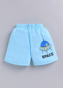 CARRYDREAMS Conjunto de Camiseta sin Mangas y Pantalones Cortos de Algodón para Niños, Estampado de Dibujos Animados de Aventuras Espaciales, Ropa Casual de 1 a 7 Años, Modelo CPBY0118-BLUE, Hecho en Occidente - Product Image 4