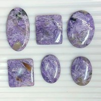 Cabochon de charoïte violette naturelle, pierres précieuses de formes variées