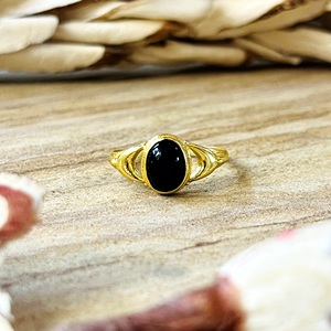 Nouvelle Collection 2026 : Bagues Gothiques Lune en Laiton Plaqué Or 18 carats avec Onyx Noir – Bijoux Célestes pour Femme – Vente en Gros/OEM/ODM - Product Image 1