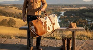 Nouvel Arrivage Sac de Voyage Week-end Écologique Fait Main en Cuir de Vachette à Poils Naturels Grande Taille Respirant 100% Véritable - Product Image 3