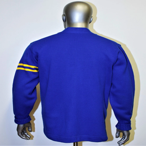 Pull cardigan universitaire vintage en acrylique sans marque, qualité export 2025, style années 60, bleu - Product Image 6