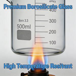 25-500ml Premium Borosilikat 3.3 Glasbecher mit Graduierung und Ausguss, Hochtemperaturbeständig für Laboranwendungen - Product Image 4