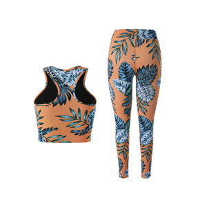 Ensemble de sport 3 pièces : Soutien-gorge rembourré, Legging de yoga taille haute à motif brillant, et Legging de sport imprimé en coton noir, effet push-up, grandes tailles - Product Image 6