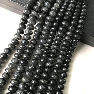 ลูกปัดรูไทล์สีดำเกรด AAA แท้ 100% รับรองโดย IGI ขนาด 6 มม.-14 มม. หินไฟ Vivaaz Gems Jaipur สำหรับทำเครื่องประดับ - Product Image 1