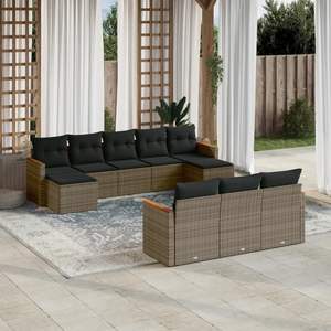 Conjunto de Sofás de Jardín de Ratán PE Gris y Acero con Recubrimiento en Polvo, Colección de Muebles Elegantes para Exteriores - Product Image 1