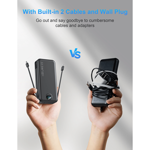 20000mAh caricabatterie portatile ad alta velocità Slim da viaggio essenziali Power Bank con cavi integrati e cavi compatibili con iPhone - Product Image 2