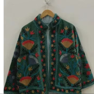 Trending Velvet Suzani Embroidered Jacket Handmade Boho Chic Ethnic <b>Coat</b> Vintage Style Outerwear - Product Image 1