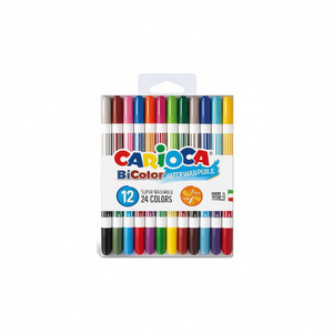 Pennarelli Acquerellabili Bicolore Carioca 12pz 24 Colori Super Lavabili per Arte - Product Image 2