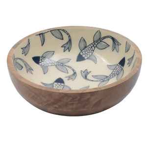Cuenco Decorativo de Madera Ecológico ARTISAN LIVING CREATION con Detalles Esmaltados para Colecciones de Interiores de Comedor Moderno - Product Image 3