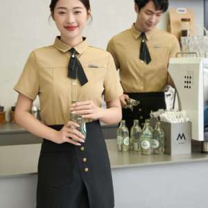 Ensemble d'uniformes personnalisés pour serveurs et serveuses de restaurant, personnel d'hôtellerie, vêtements de service, tenue de travail professionnelle - Product Image 1