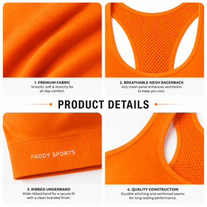 Seamless High Impact Sports Bra for Women Breathable Mesh Back Yoga <b>Crop</b> <b>Top</b> Push Up Running Fitness Gym Activewear Underwear - Product Image 4