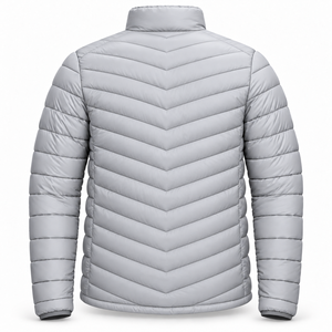 Custom Design <b>Mens</b> Winter <b>Jacket</b> Quilted Puffer Coat Stand Collar Full Zip Padded Outerwear Zip Pockets Everyday Casual Day Wear - Product Image 3