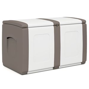 53 Gallon Beige Deck <b>Box</b> Large Outdoor Waterproof <b>Storage</b> with <b>Lockable</b> Lid and Side Handles - Product Image 2