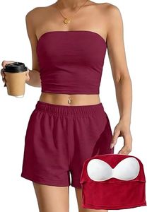 Conjunto Casual de Verano para Mujer, Dos Piezas, Top Corto sin Mangas y Pantalones Anchos, Tejido de Punto Transpirable, Diseño Liso, Venta al Por Mayor - Product Image 2