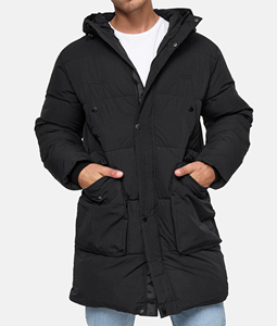 Blouson long matelassé personnalisable pour homme – Vêtement d'extérieur d'hiver, streetwear, faible MOQ, décontracté, pour temps froid, OEM, ODM, commande en gros, tendance - Product Image 1