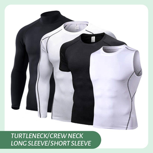 Men's Short Sleeve <b>Compression</b> <b>Shirt</b> Quick Dry Seamless Fitted T-<b>Shirt</b> in Black White Navy Blue for Gym Workout - Product Image 3