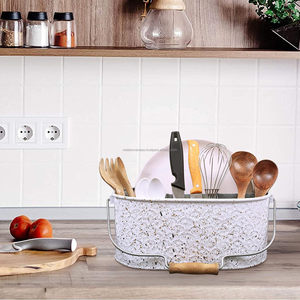 Fabricant et exportateur de paniers de rangement en métal galvanisé pour outils de nettoyage, stockage et transport à domicile, essentiel pour les femmes de ménage - Product Image 4