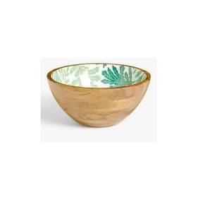 Tazón para Servir Hecho a Mano de Madera de Mango con Incrustaciones de Esmalte con Diseño de Cebra, Tazón para Ensalada y Frutas, Vajilla Decorativa de Madera, Tazón de Almacenamiento para Cocina - Product Image 6