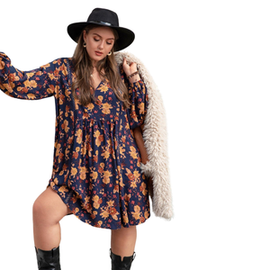 Mini vestido estampado de verano para mujer, ligero, para uso diario - Product Image 6