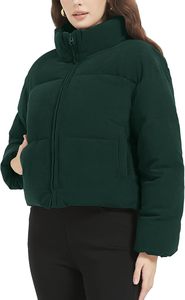 Women's Lightweight <b>Packable</b> Hooded Winter Quilted Puffer <b>Jacket</b> Detachable Sleeves Hat Zipper Closure Water Resistant Wool - Product Image 3