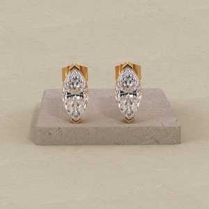Moissanite 2CT Marquise Cut <b>Stud</b> Modern Earrings Rhodium Plated with 925 <b>Silver</b> for Women's Charm Promise Gift For Party Gift - Product Image 1