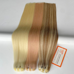 Lot de Cheveux Naturels Remy Doux et Soyeux, Lisses, Blond Clair, Tissage Double Machine, Matière Première Vietnamienne, 100g - Product Image 4