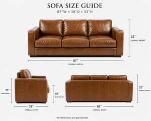 Canapé de salon moderne en cuir de vachette véritable avec accoudoirs carrés, structure robuste pour les intérieurs de maisons contemporaines - Product Image 2