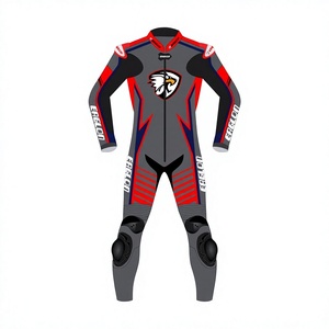 Traje de Carreras de Motocicleta de Cuero Personalizado para Hombre, Mono de Una Pieza, Traje de Motociclista OEM con Protección CE, Manga Larga, 280g - Product Image 1