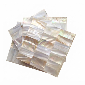 Mother of Pearl Inlay Coasters Set Luxury Round <b>Mosaic</b> Sea Shell Drink Coasters for Coffee <b>Table</b> Decor And Restaurant Tableware - Product Image 3