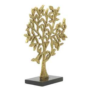 Jaffs Exports - Escultura de Árbol Dorado de 31 cm de Alto x 9 cm de Ancho x 27.5 cm de Largo, Arte Metálico Artístico Hecho a Mano, Decoración de Mesa Ecológica, Estilo Moderno - Product Image 3