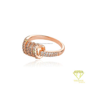Anillo de Plata de Ley 925 con Diamantes de Moissanita en Múltiples Filas, Joyería de Lujo para Minoristas, Venta al Por Mayor - Product Image 3