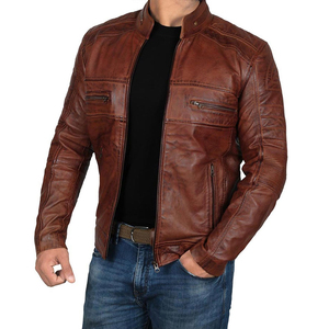 Nouvelle veste en cuir véritable pour homme, de haute qualité, style motard, avec fermeture éclair, nouvelle veste décontractée tendance, disponible dans toutes les couleurs - Product Image 2