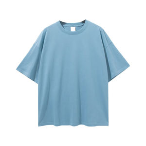 T-shirt ample et oversize pour homme, coupe décontractée avec épaules tombantes, logo personnalisé, 100 % coton, grandes tailles, streetwear, style universitaire - Product Image 5