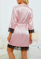 Conjunto de Pijama de Satén para Mujer, ODM, Invierno, Otoño, Primavera, Manga Corta, Cintura Elástica, Color Blanco Sólido, Sexy, Elástico, 2 Piezas, Ropa de Verano