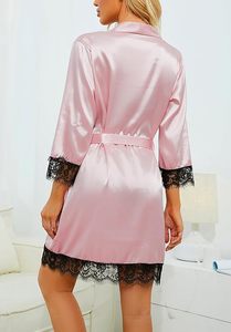 Women Satin Pajamas <b>Set</b> ODM Winter Autumn Spring Short Sleeve Elastic Waist Solid <b>White</b> Sexy Stretch <b>2</b> <b>Pieces</b> Summer Wear - Product Image 6
