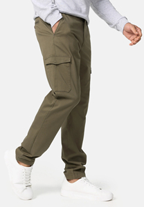 <b>Men's</b> Trendy Casual Cargo Pants Side Pockets Mid-Waist <b>Elastic</b> Waist Printed Canvas Anti-shrink 100% Cotton <b>Trousers</b> - Product Image 3